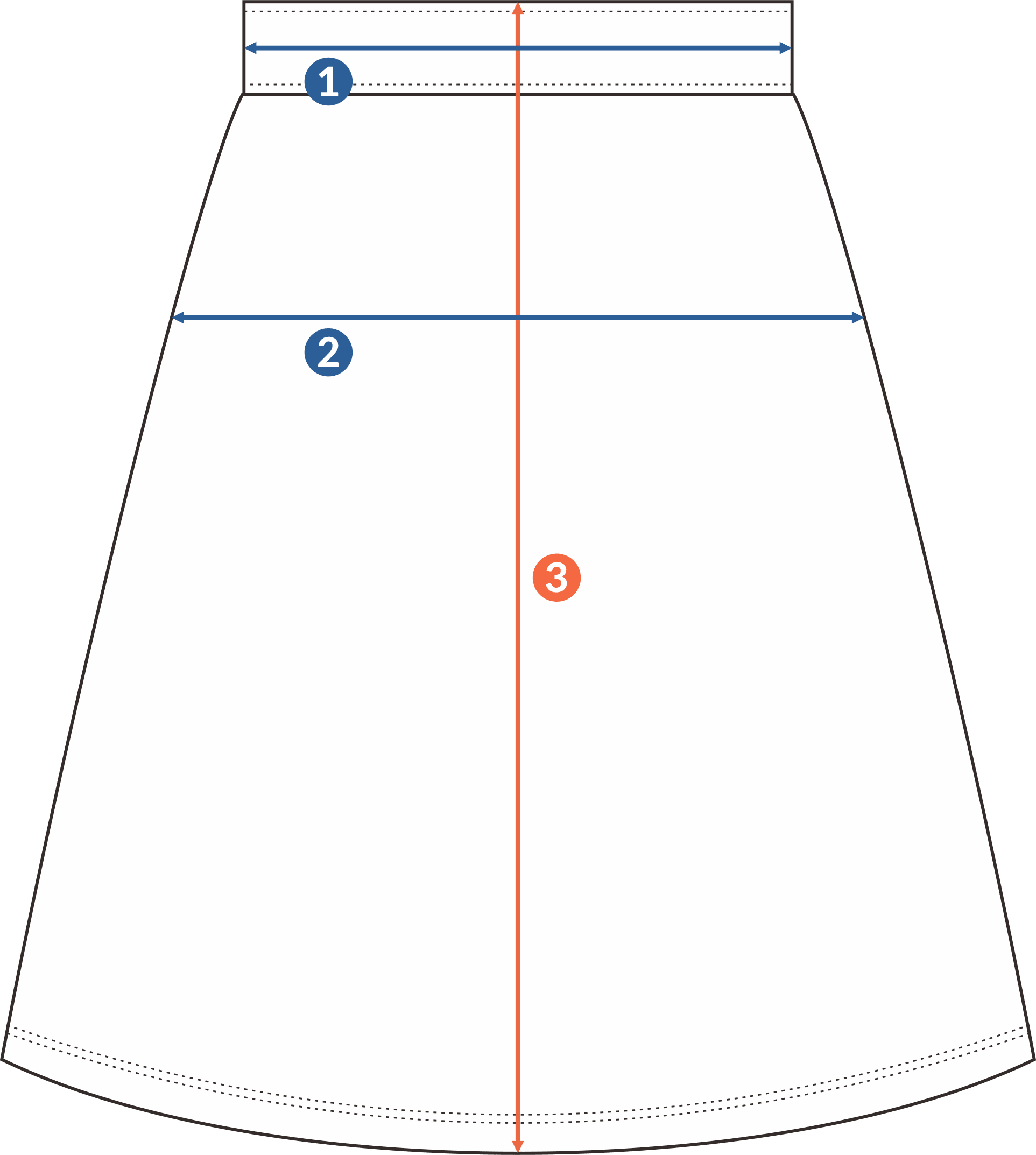 Medidas da saia ou salopete