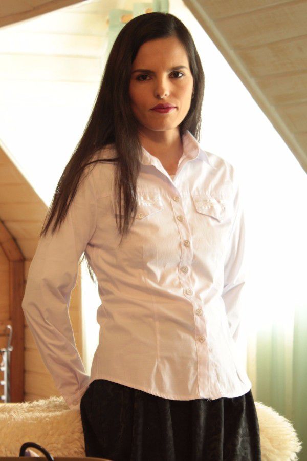 Blusa social manga longa branca