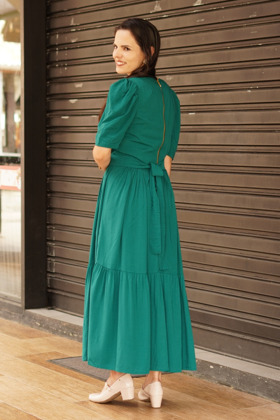 Vestido longo lux verde