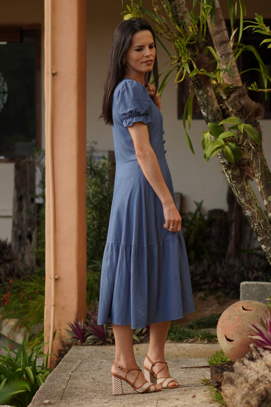 Vestido Isabel midi azul