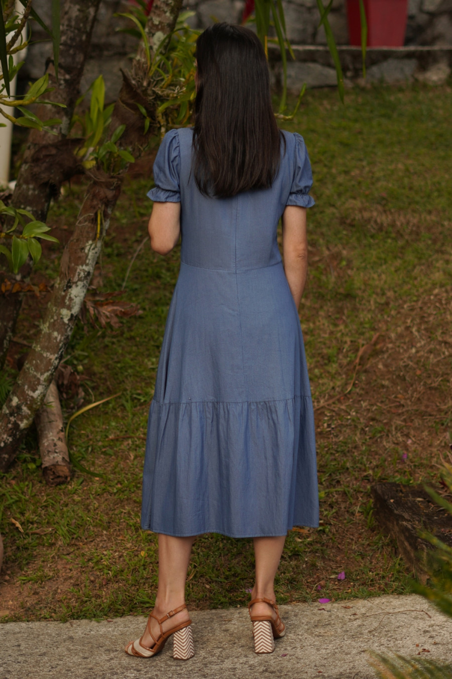 Vestido Isabel midi azul