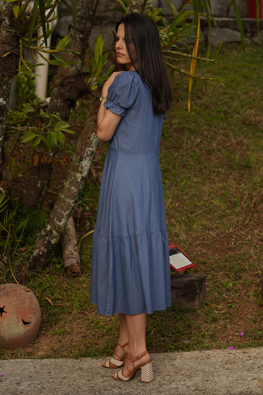 Vestido Isabel midi azul