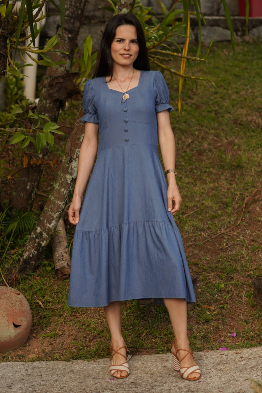 Vestido Isabel midi azul