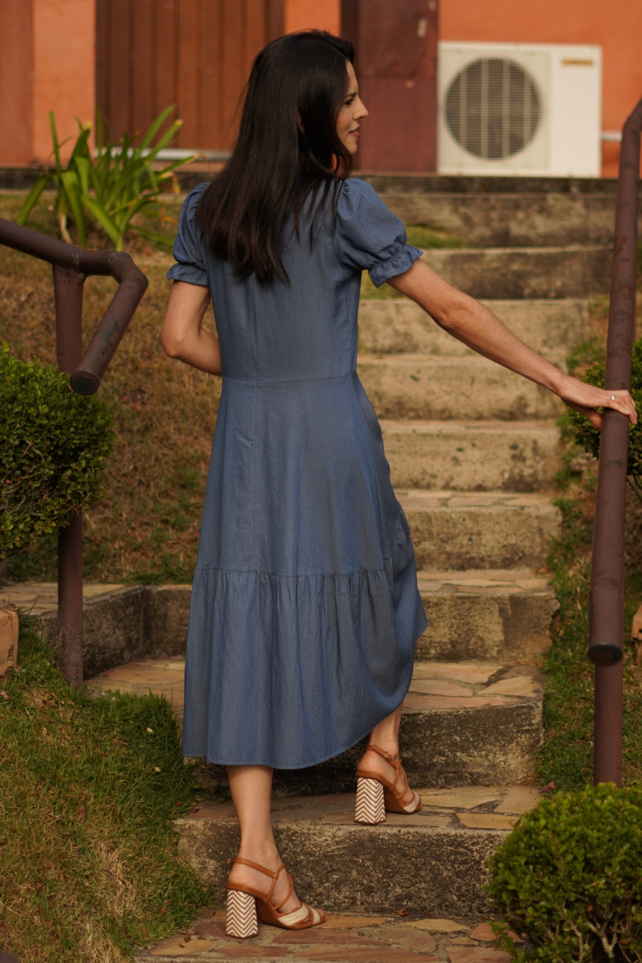 Vestido Isabel midi azul