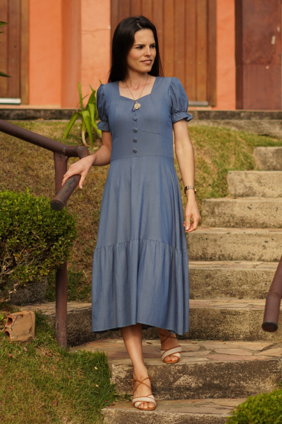 Vestido Isabel midi azul