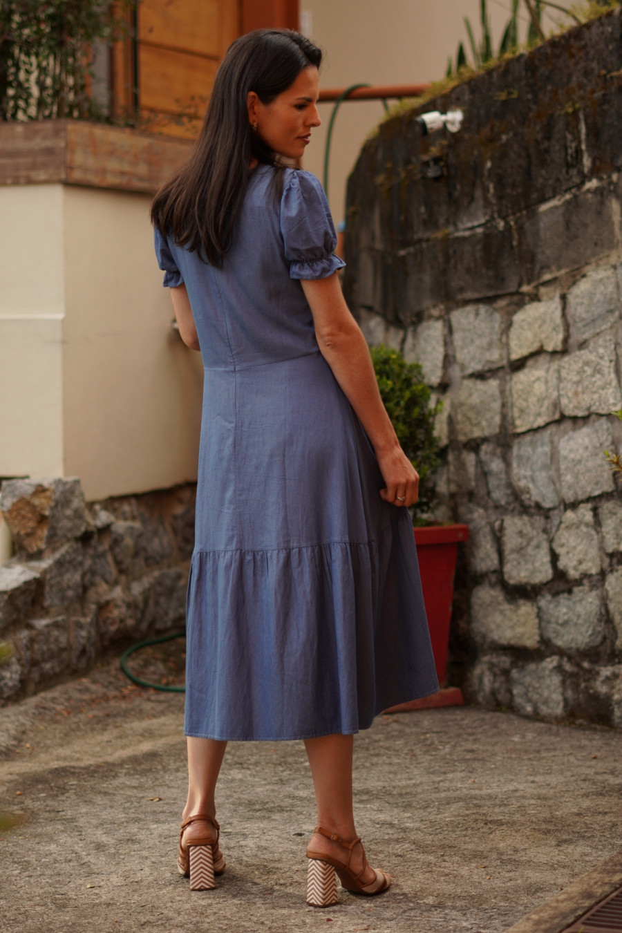 Vestido Isabel midi azul