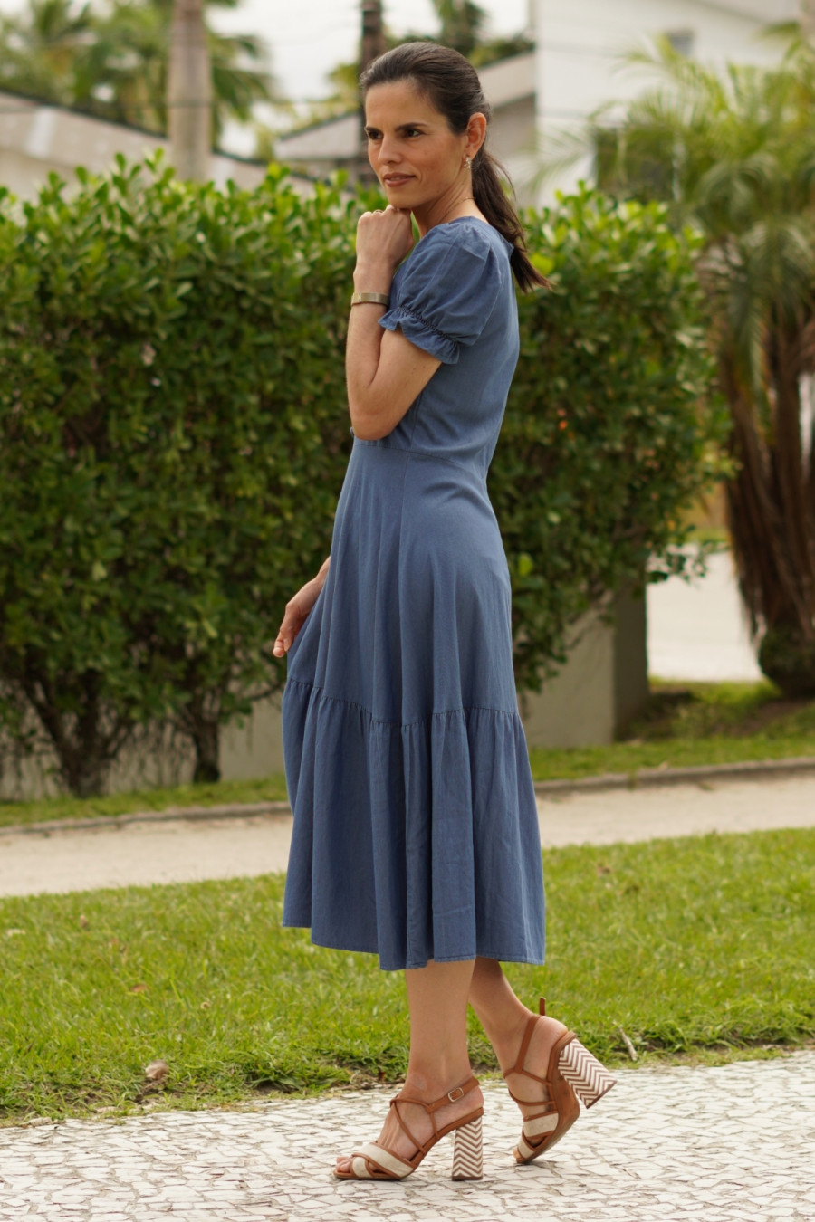 Vestido Isabel midi azul