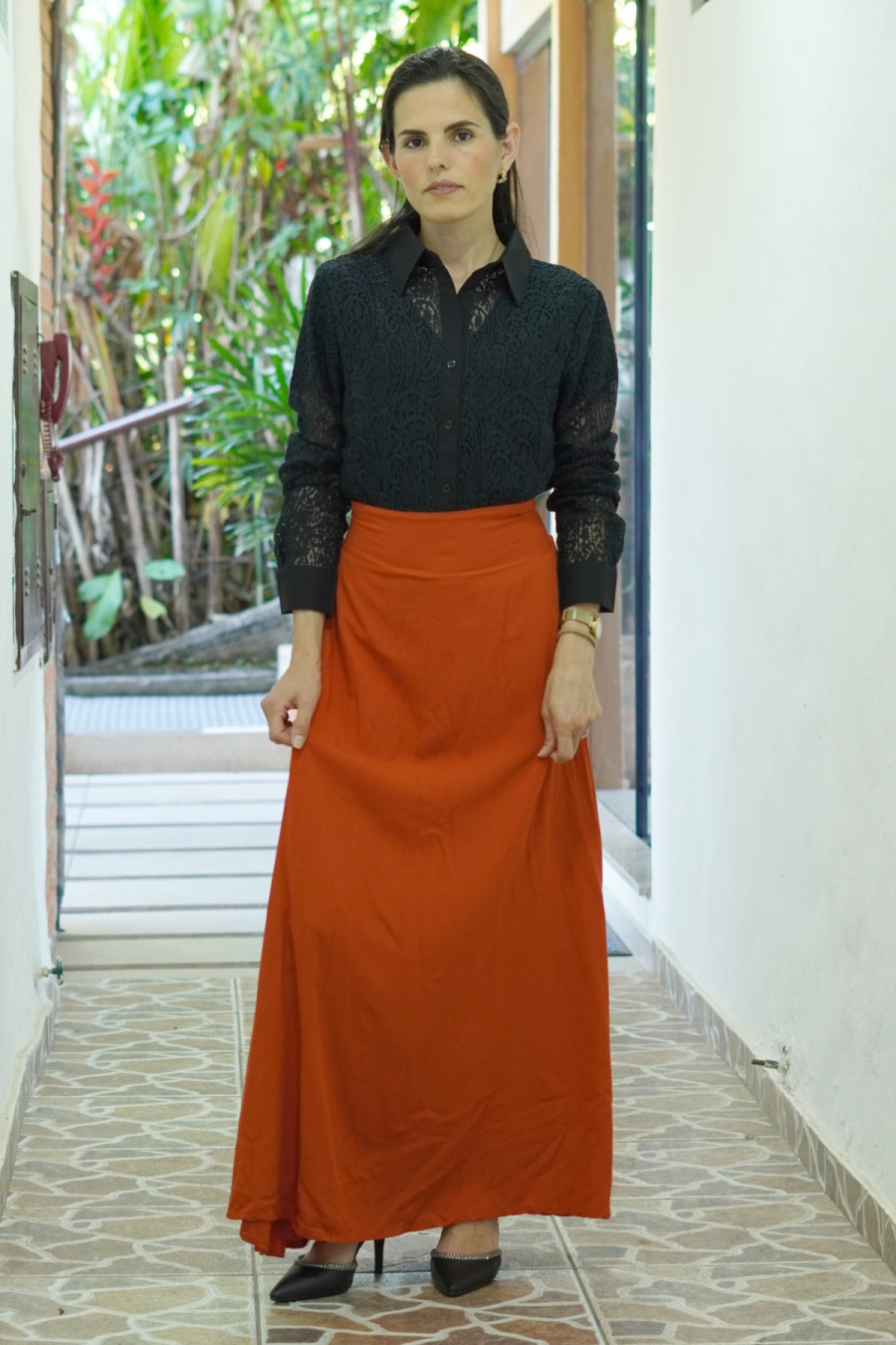 Saia longa terracota