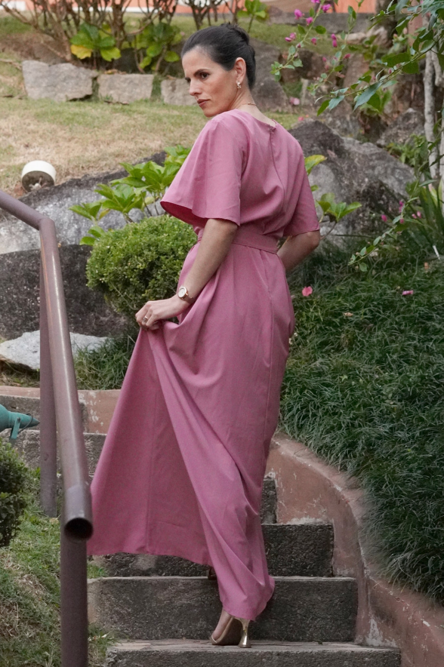 Vestido longo ros&ecirc;