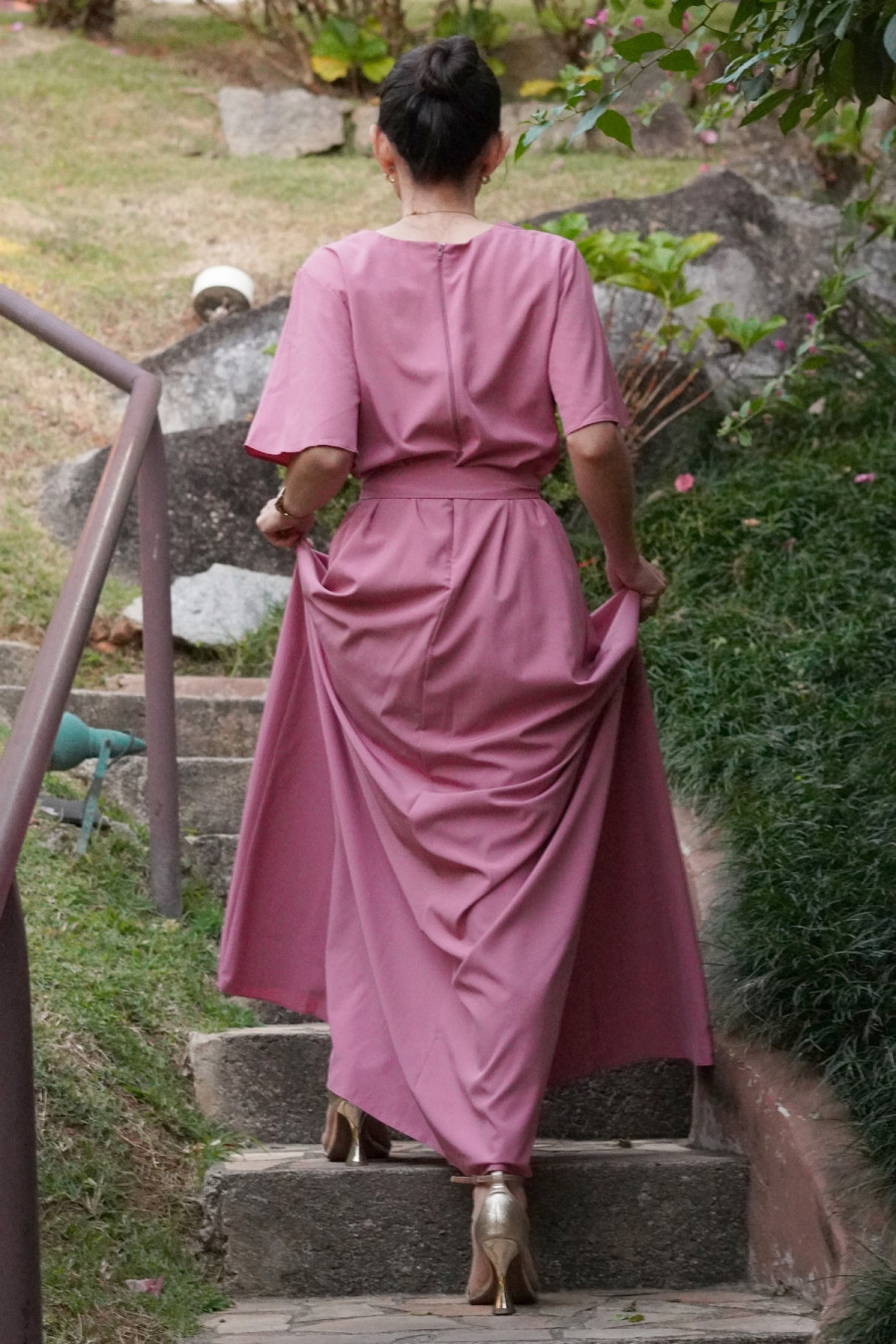 Vestido longo ros&ecirc;