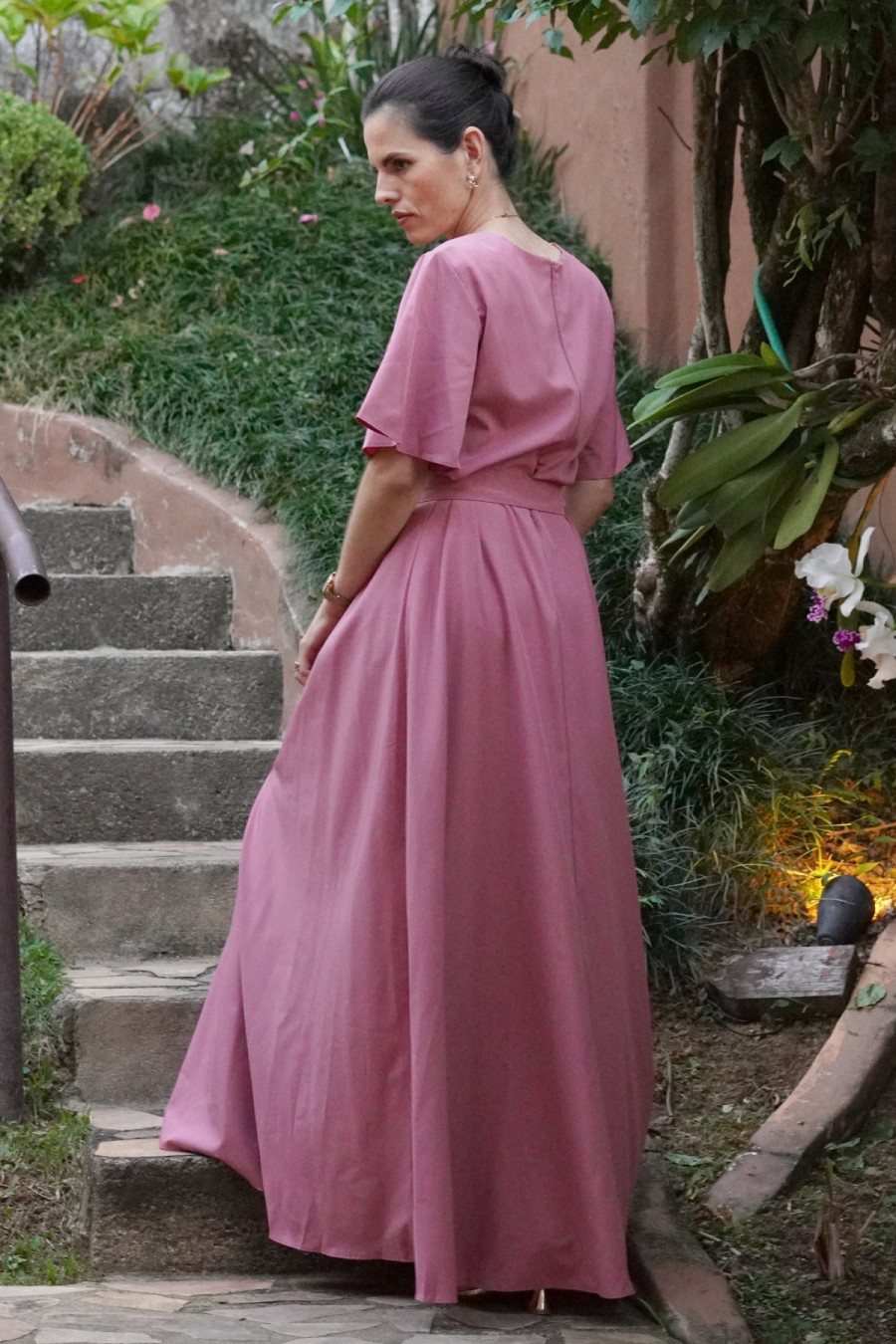 Vestido longo ros&ecirc;