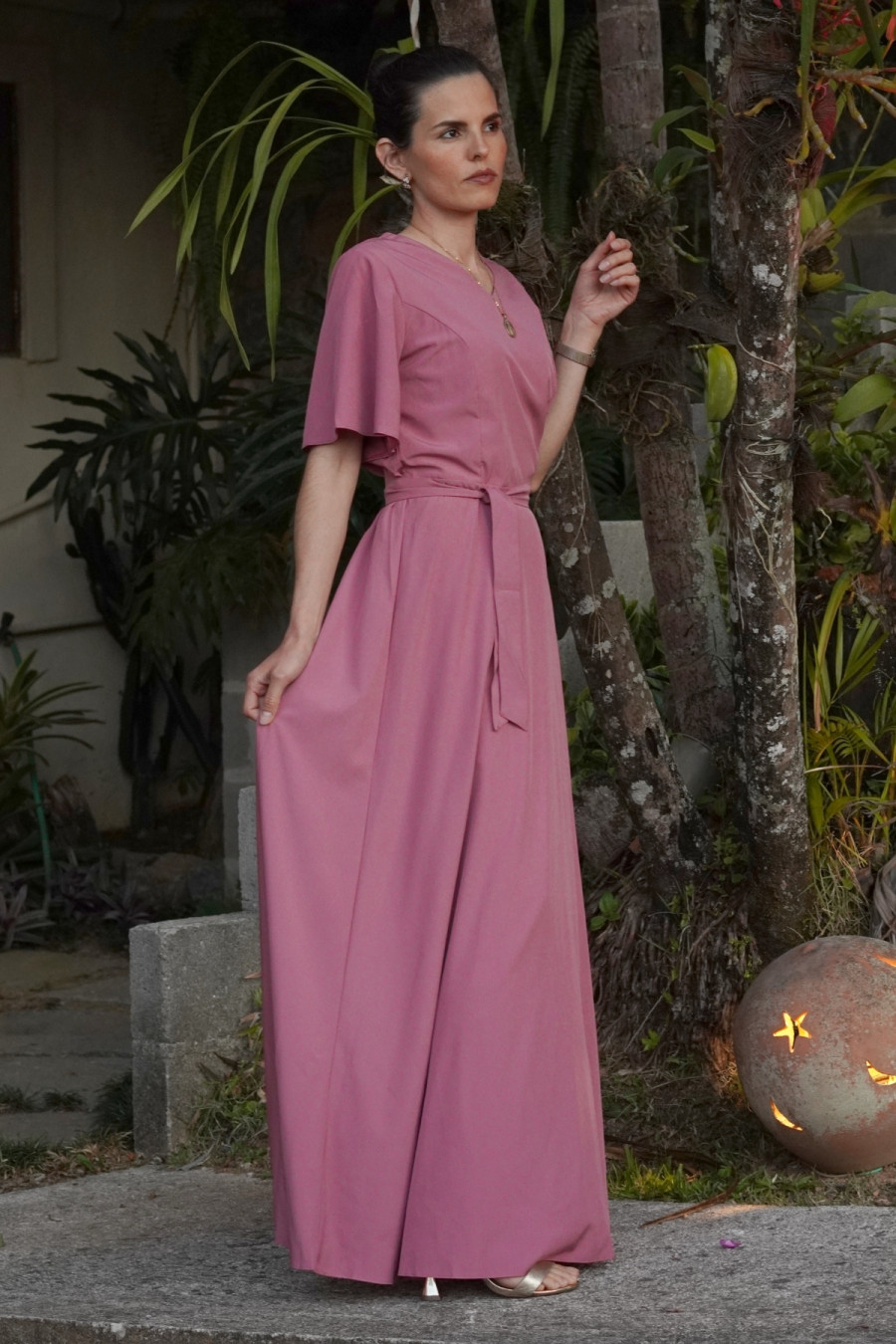 Vestido longo ros&ecirc;
