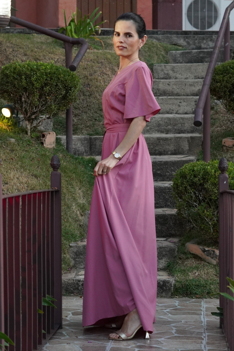 Vestido longo ros&ecirc;