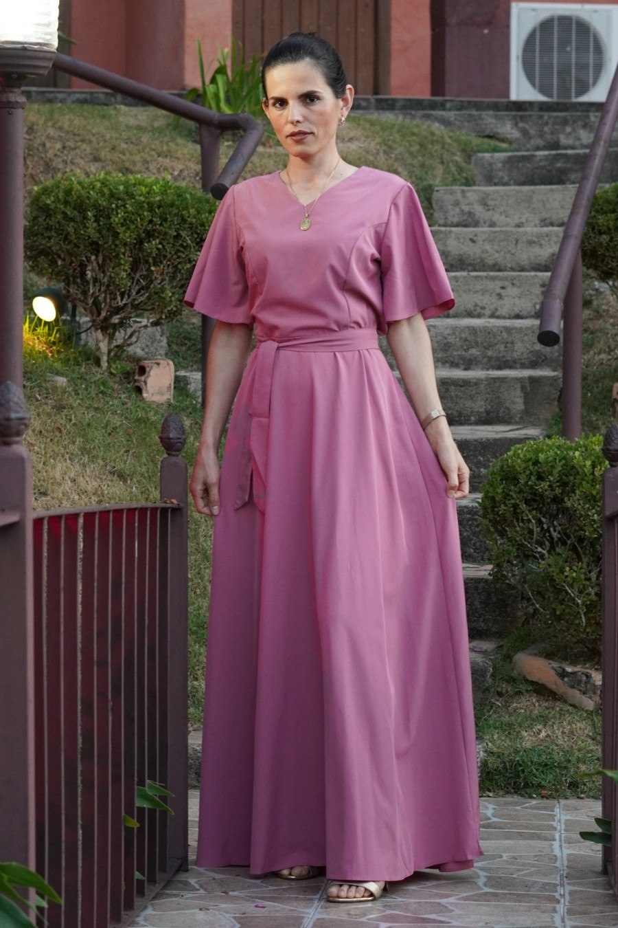 Vestido longo ros&ecirc;