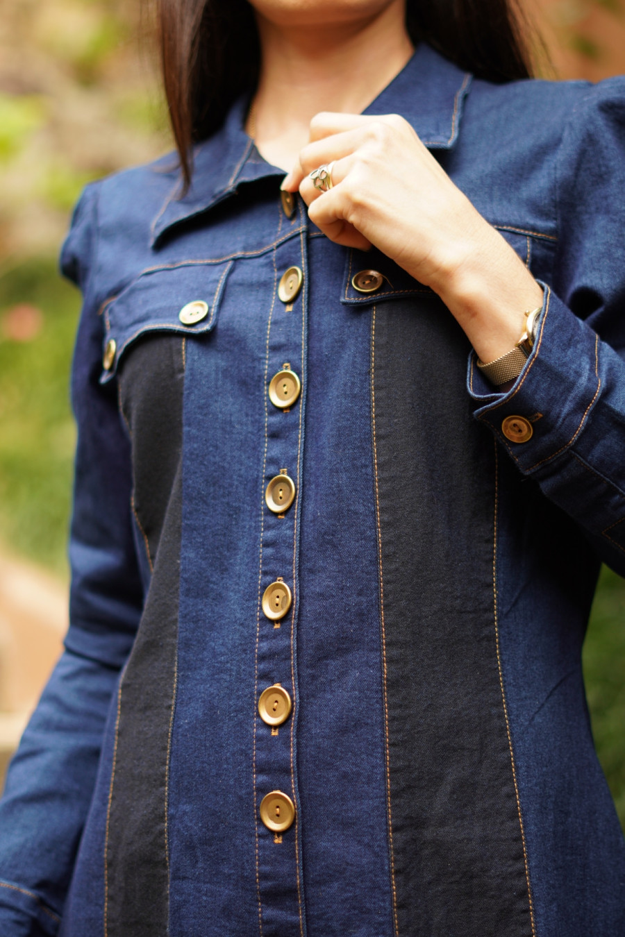 Vestido Chemise Jeans Cl&aacute;ssica Serena