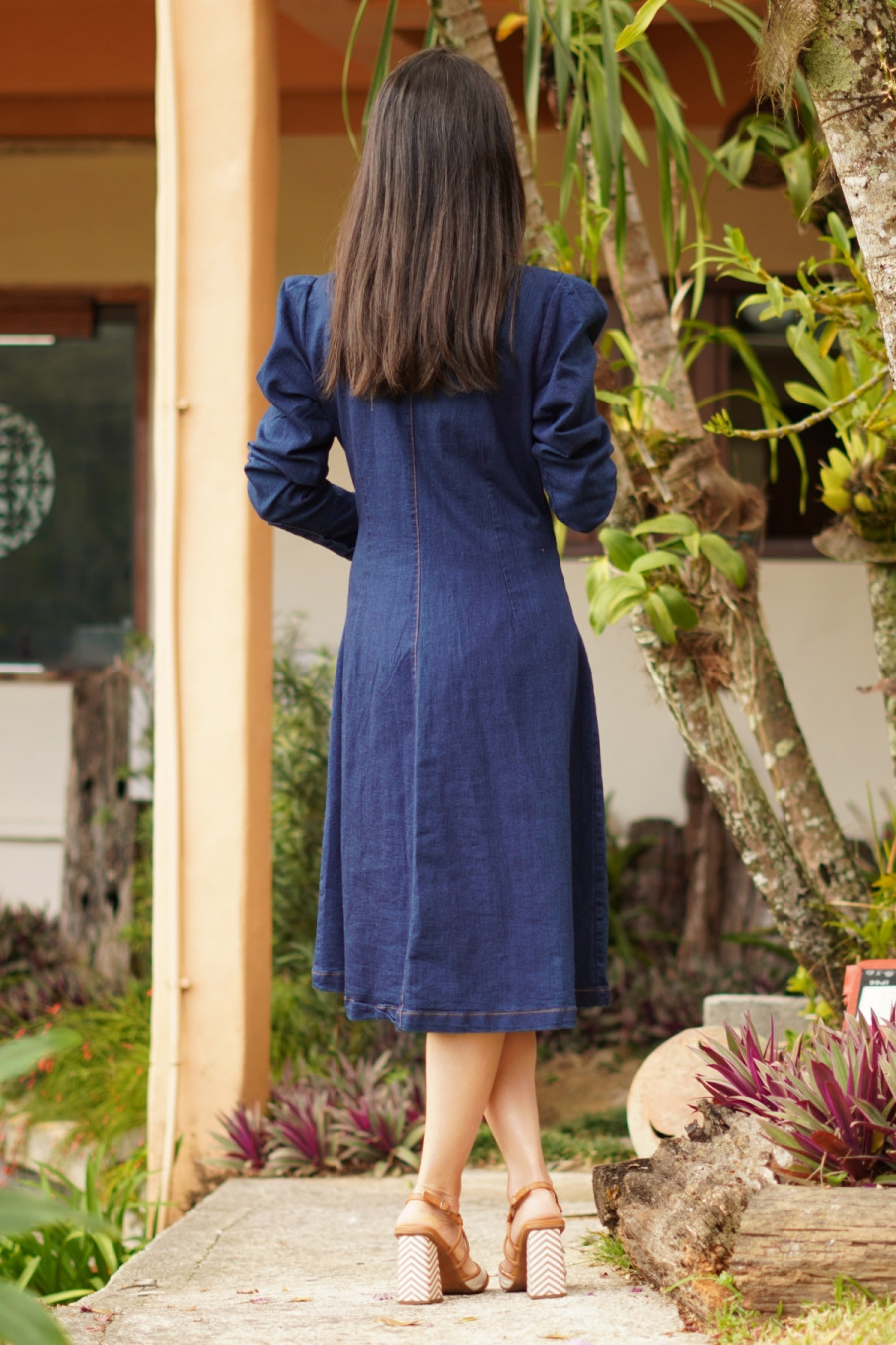 Vestido Chemise Jeans Cl&aacute;ssica Serena