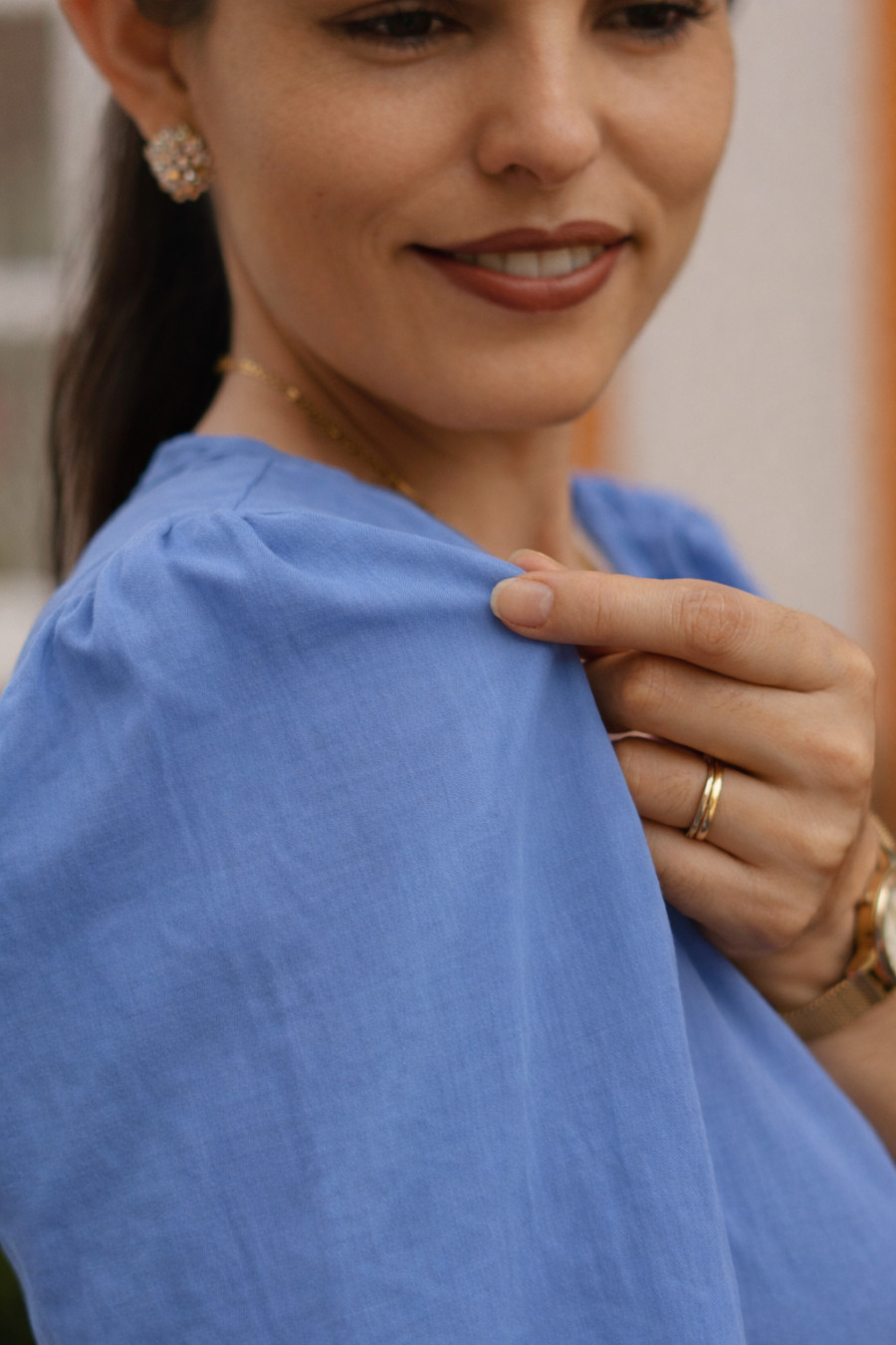 Vestido lux azul serenity