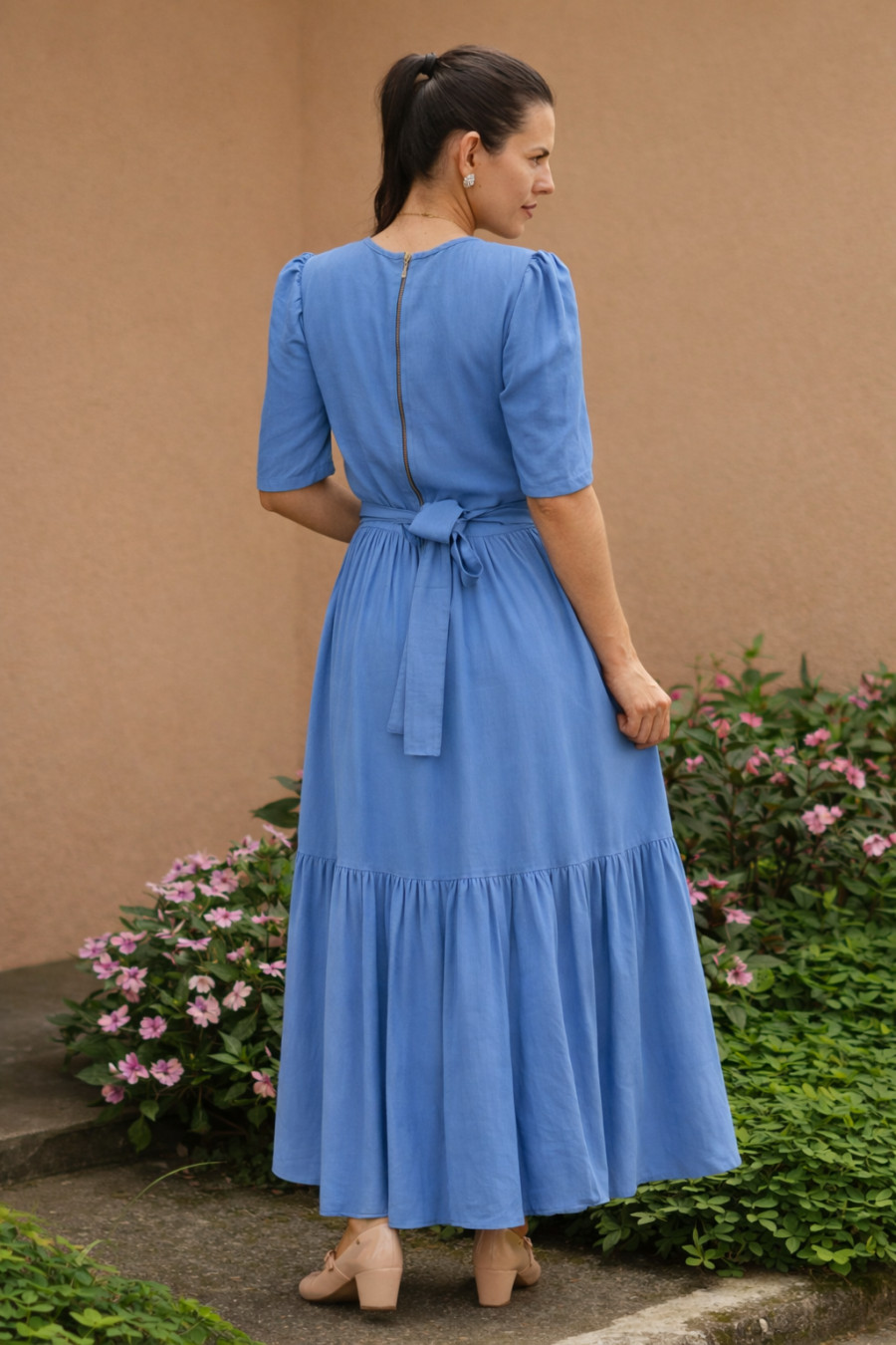 Vestido lux azul serenity