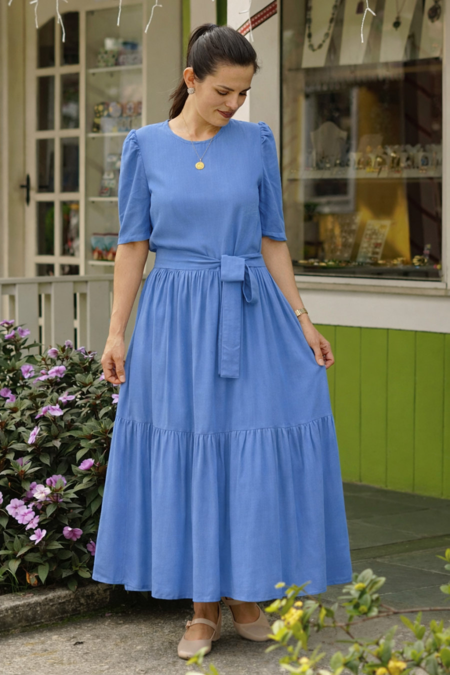 Vestido lux azul serenity