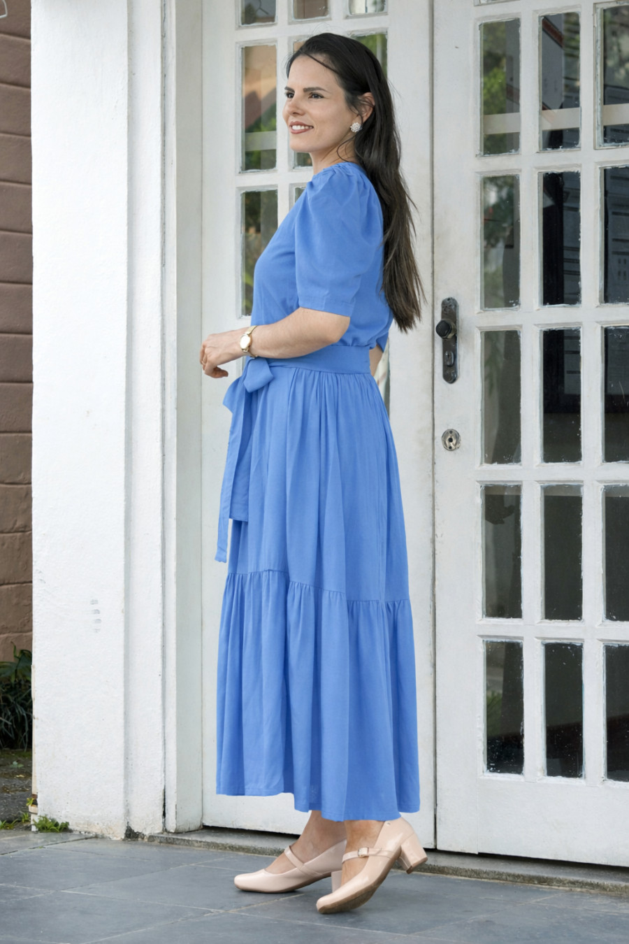 Vestido lux azul serenity