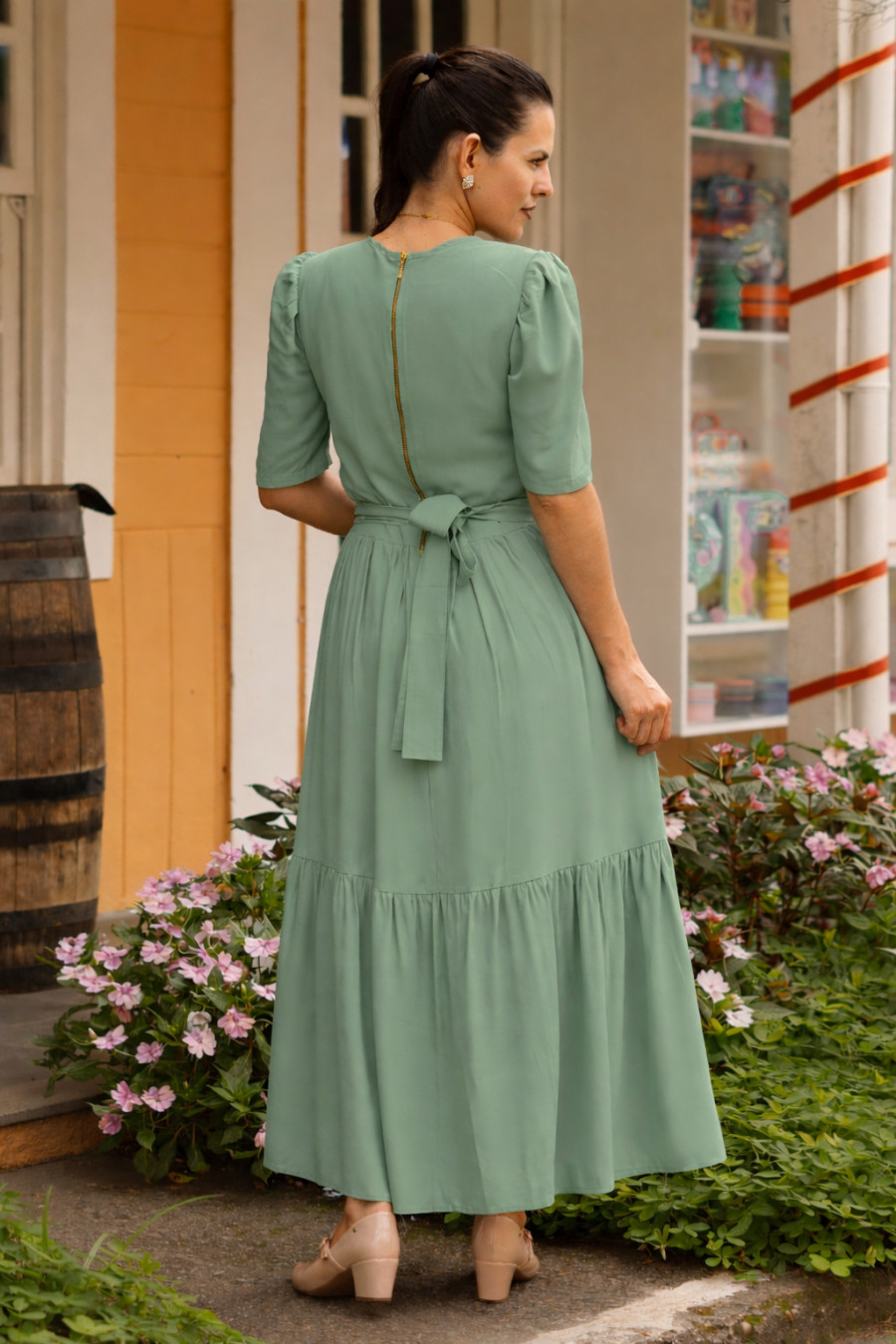 Vestido lux verde &aacute;gua