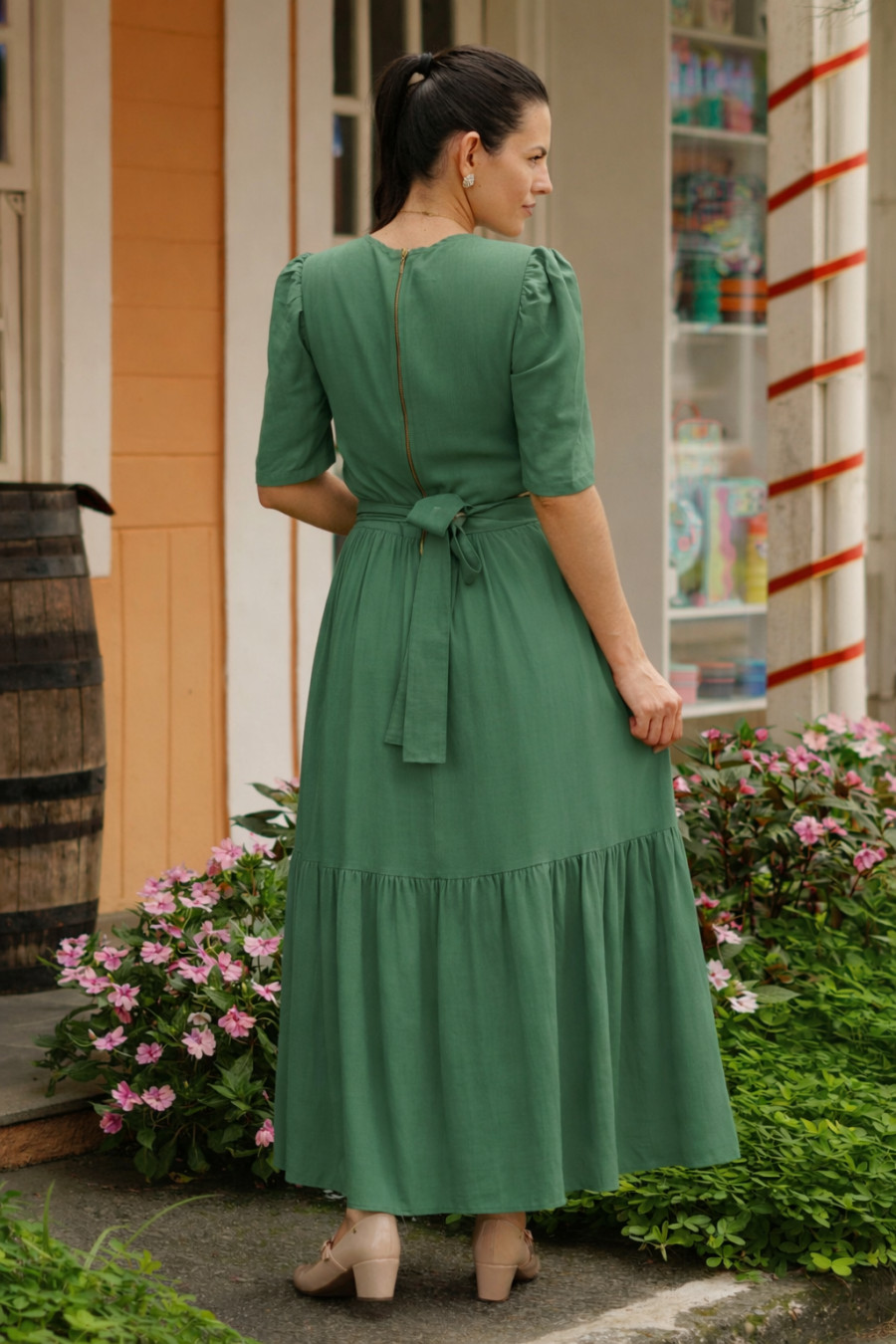 Vestido lux verde menta