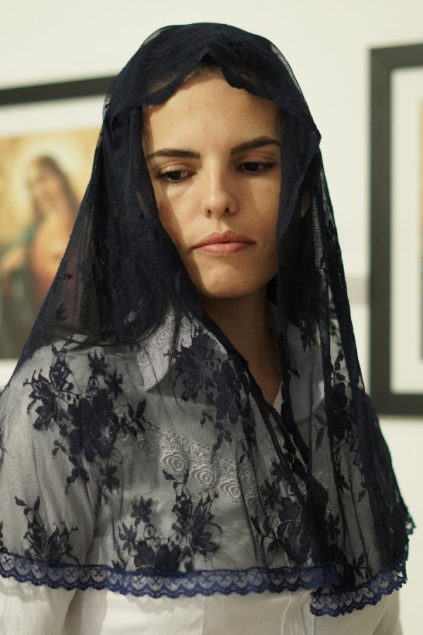 V&eacute;u azul marinho Santa &Acirc;ngela