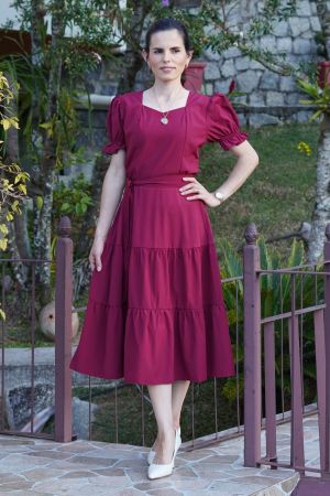 Vestido midi Fátima marsala