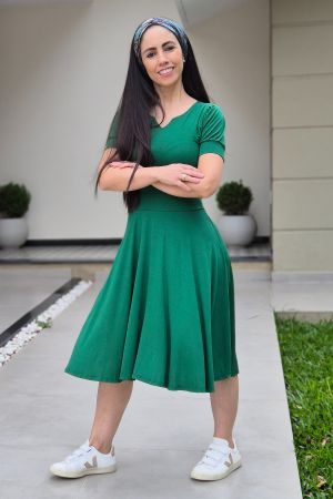 Vestido midi celeste verde