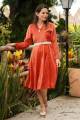 Vestido midi orvalho transpassado coral