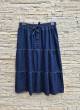 Saia Madalena midi jeans escura
